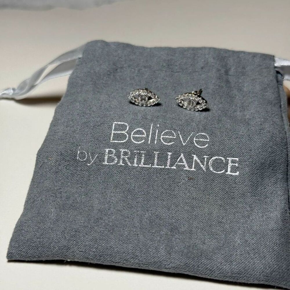 sterling silver plated evil eye studs